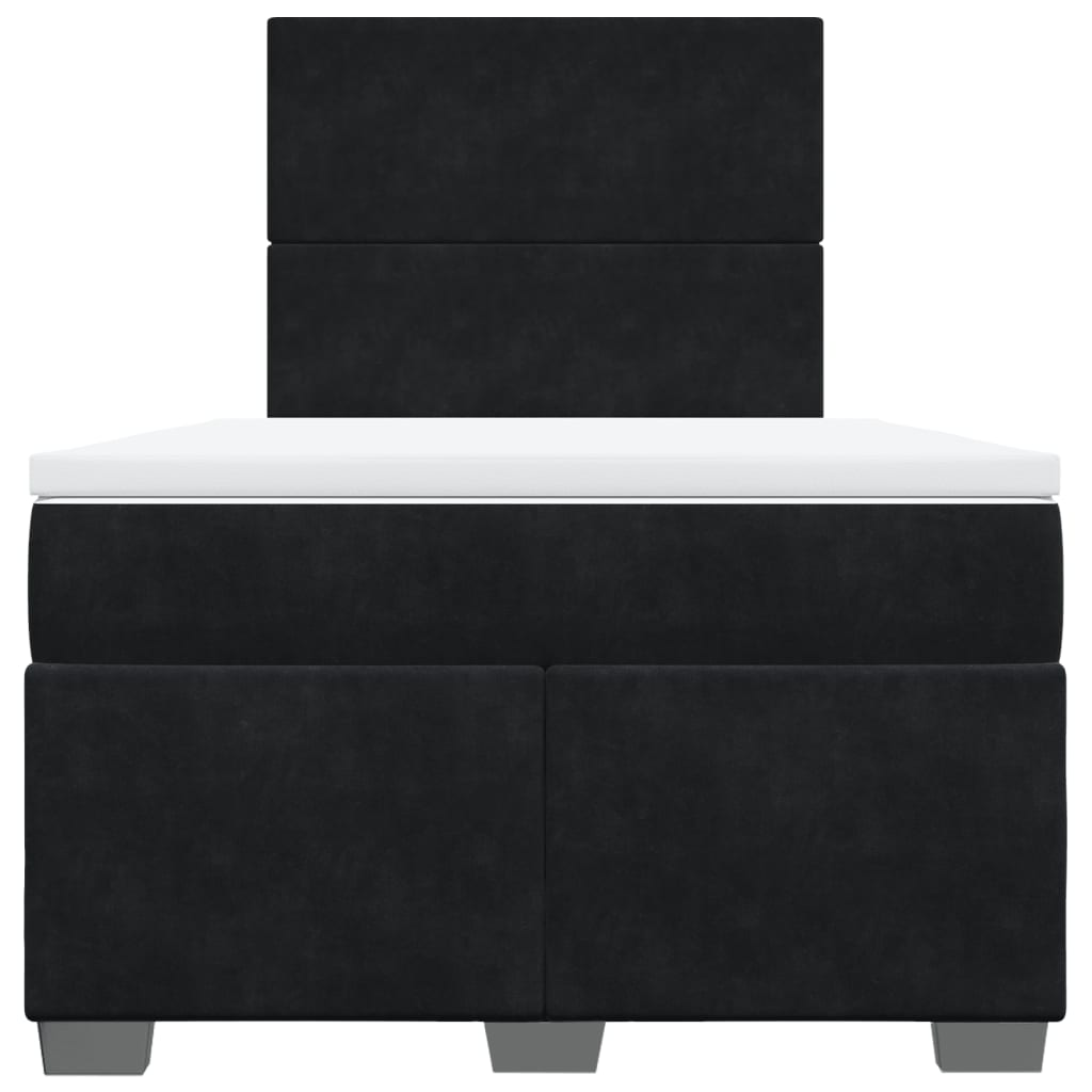Cama boxspring com colchão 120x200 cm veludo preto