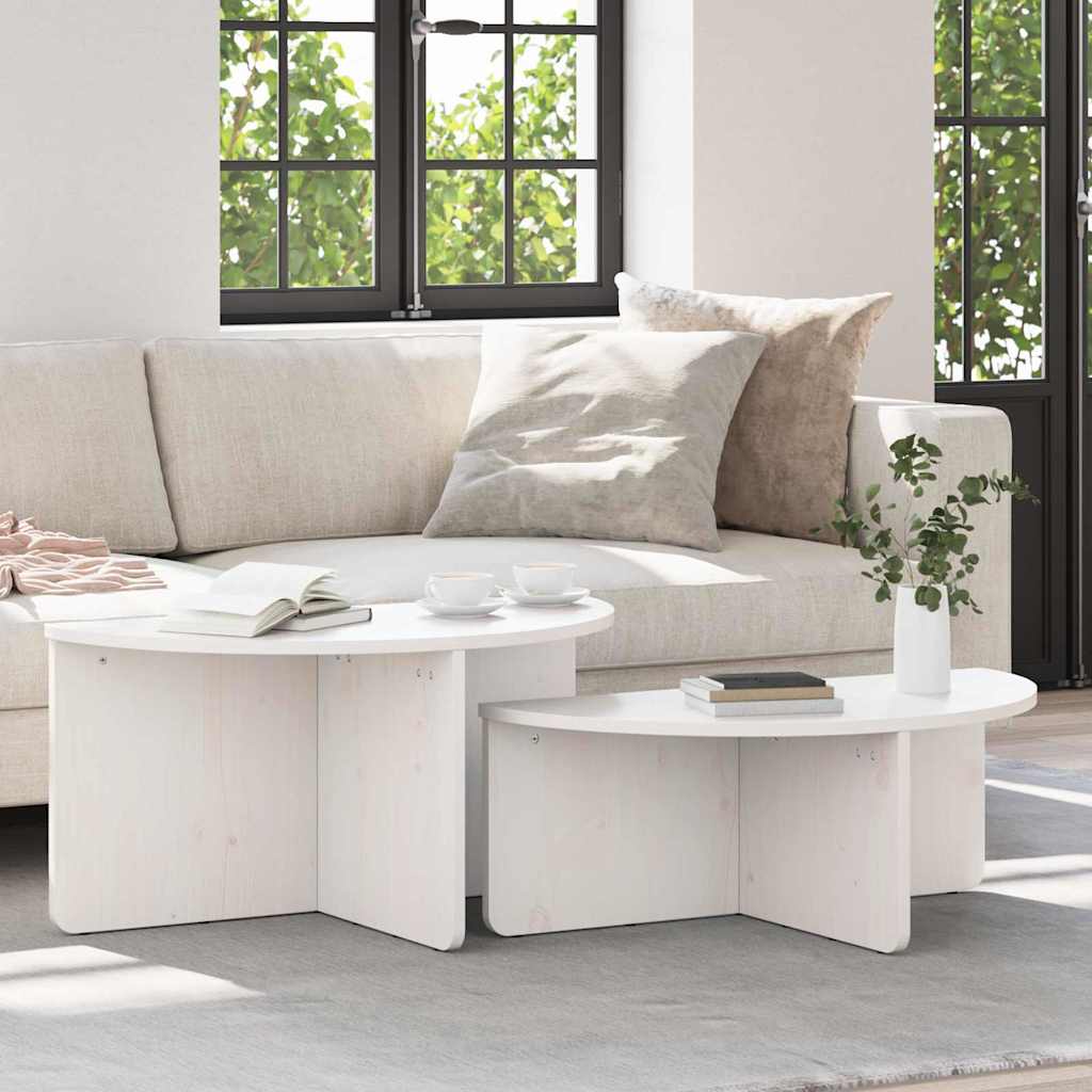 Mesa de centro 2 unid. branco 79 x 39,5 x 40 cm