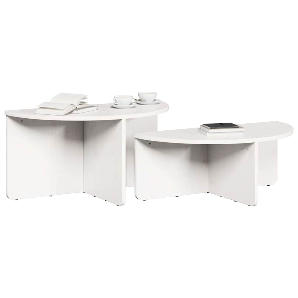 Mesa de centro 2 unid. branco 79 x 39,5 x 40 cm