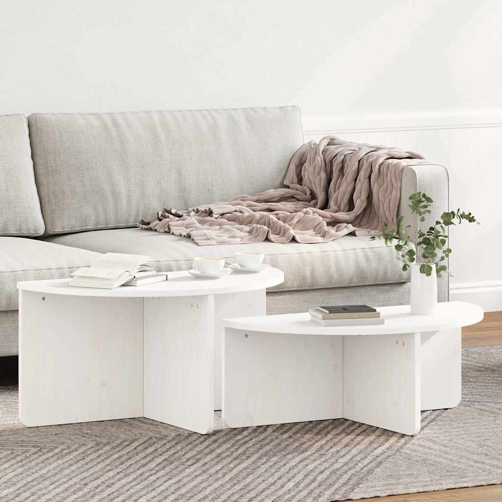 Mesa de centro 2 unid. branco 79 x 39,5 x 40 cm