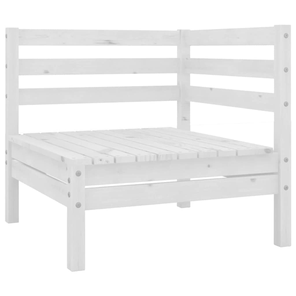 10 Pcs conjunto lounge de jardim pinho maciço branco