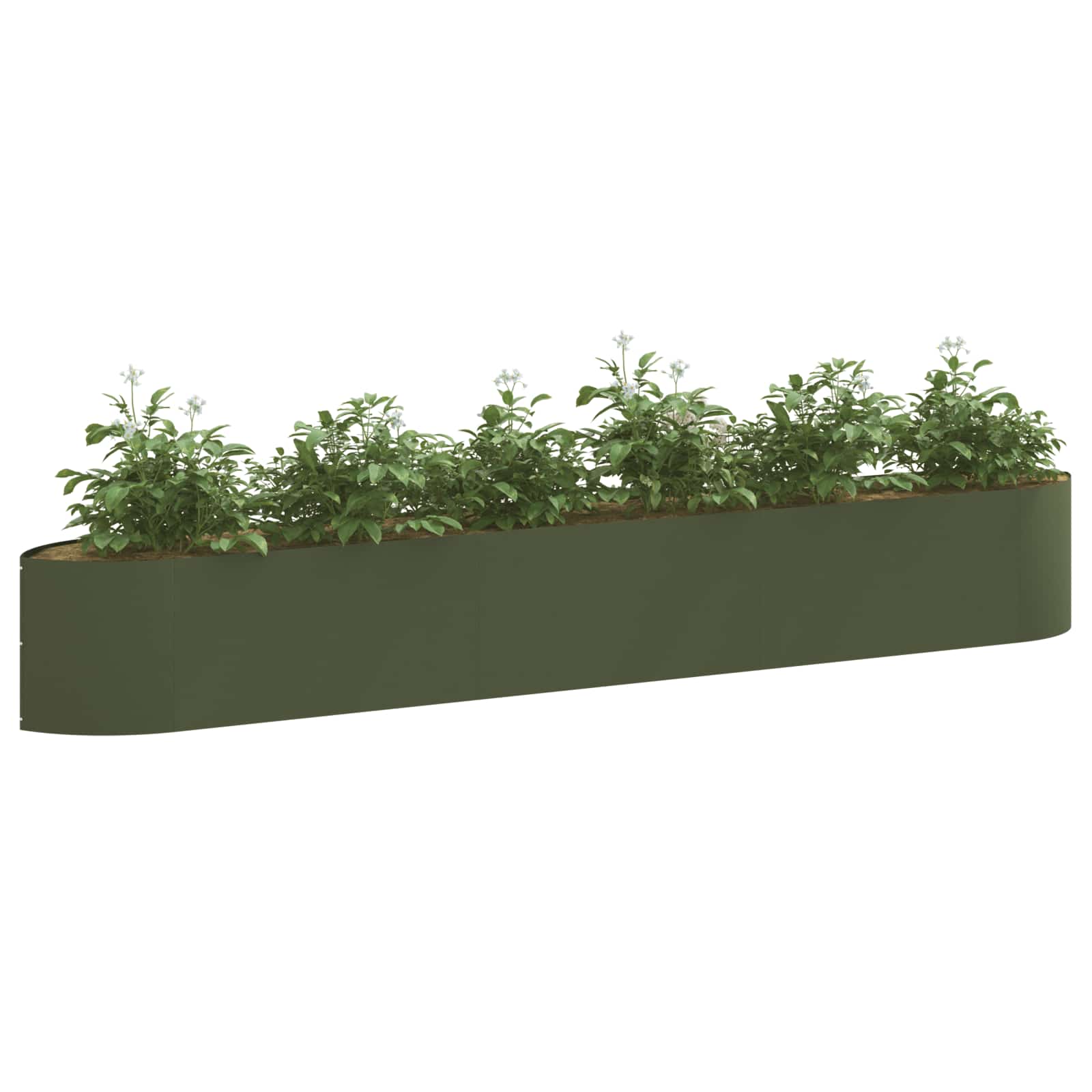 Cama de jardim elevada verde-azeitona 300 x 40 x 40 cm aço