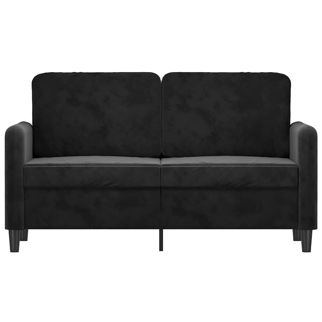 Sofá de 2 lugares veludo 120 cm preto