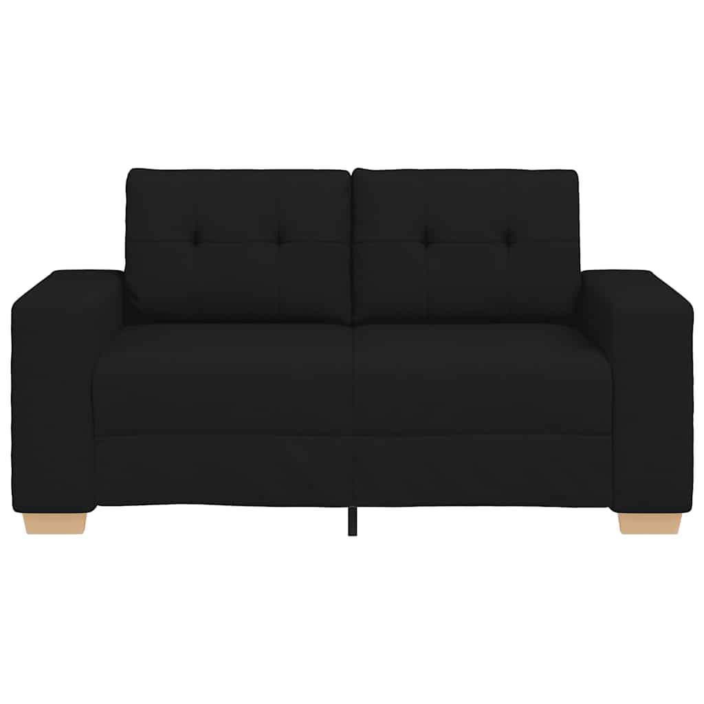 Sofá de dois lugares, preto, 160x77x82 cm, em tecido