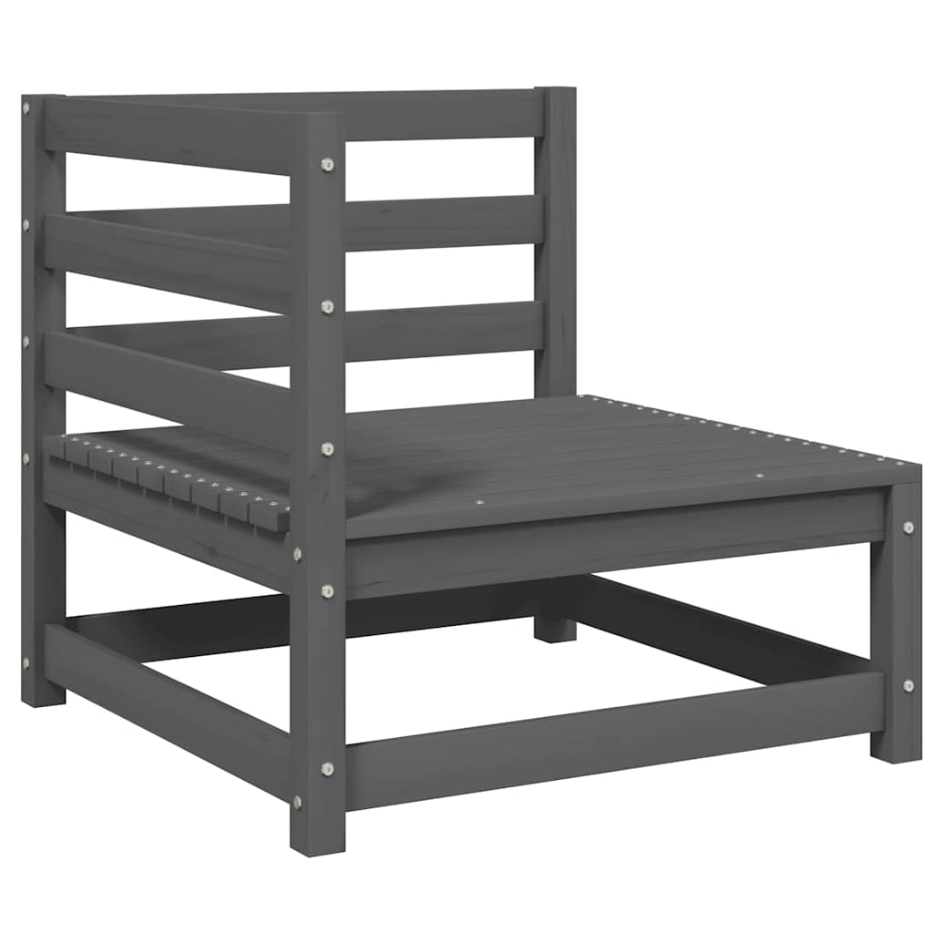 2 Pcs conjunto lounge de jardim pinho maciço cinzento