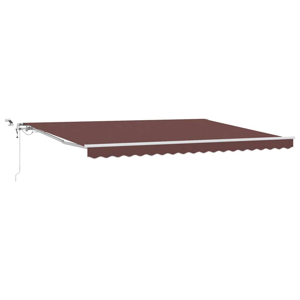 Toldo retrátil automático com luz LED 450x300 cm castanho