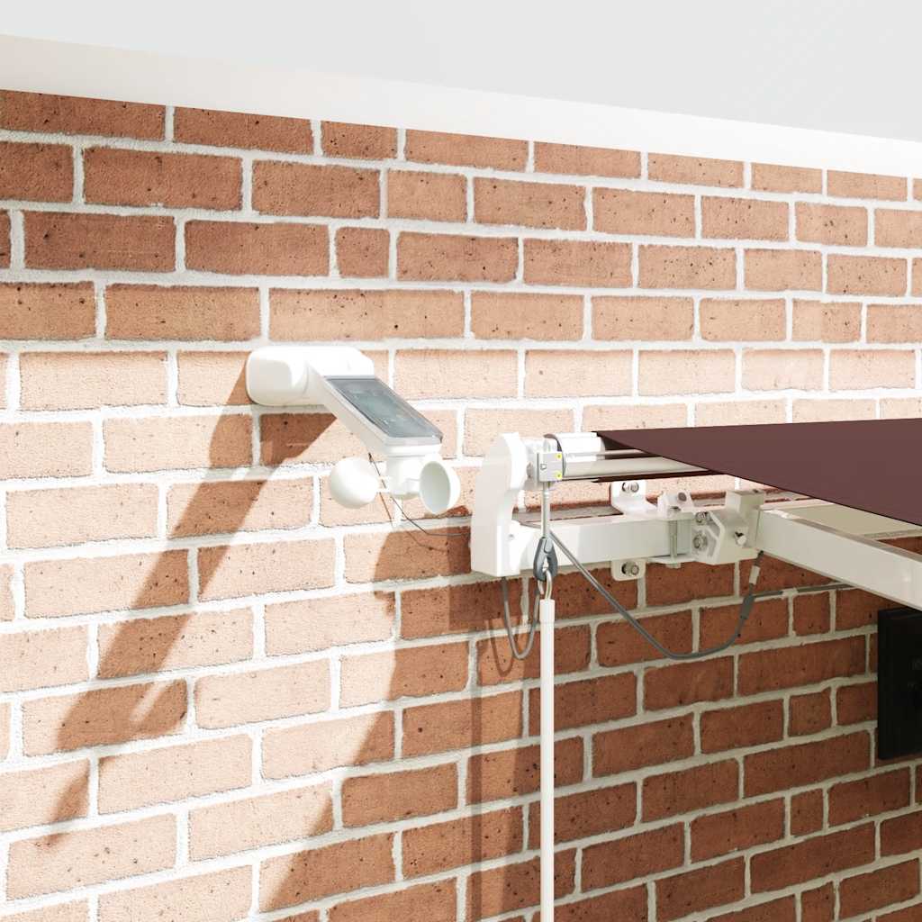 Toldo retrátil automático com luz LED 450x300 cm castanho