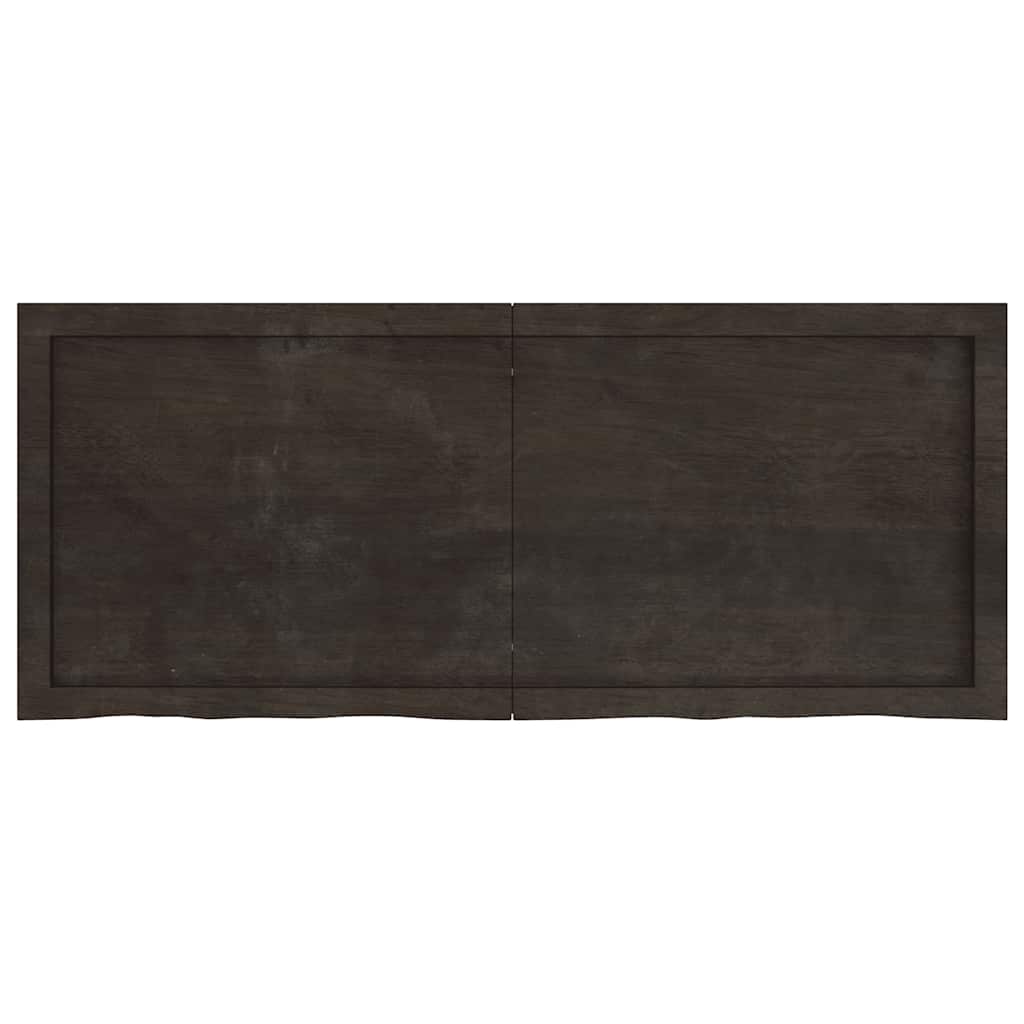 Bancada p/ wc 120x50x(2-4)cm madeira tratada maciça castanho