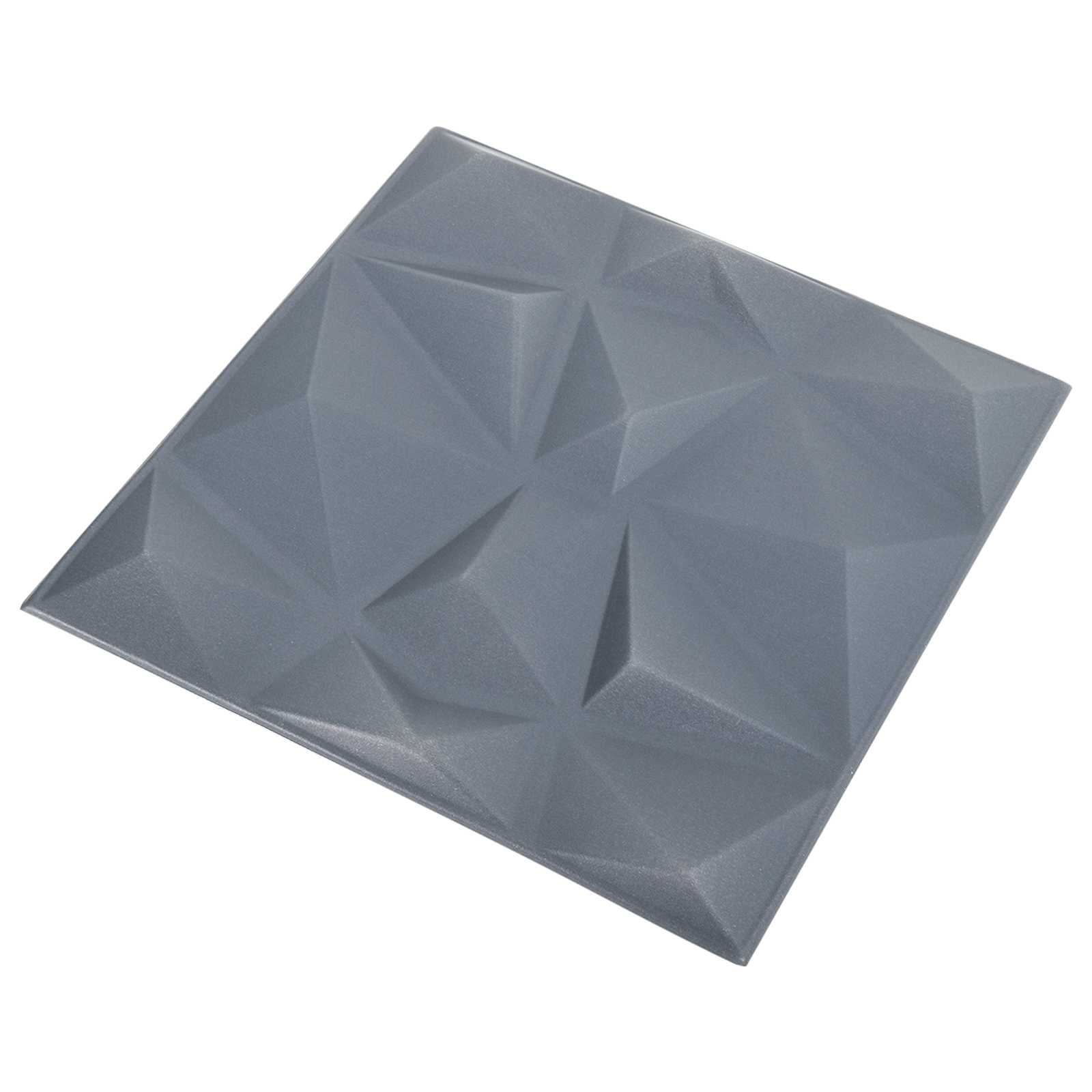 Painéis de parede 12 unid. 50 x 50 cm origami cinza espuma xps