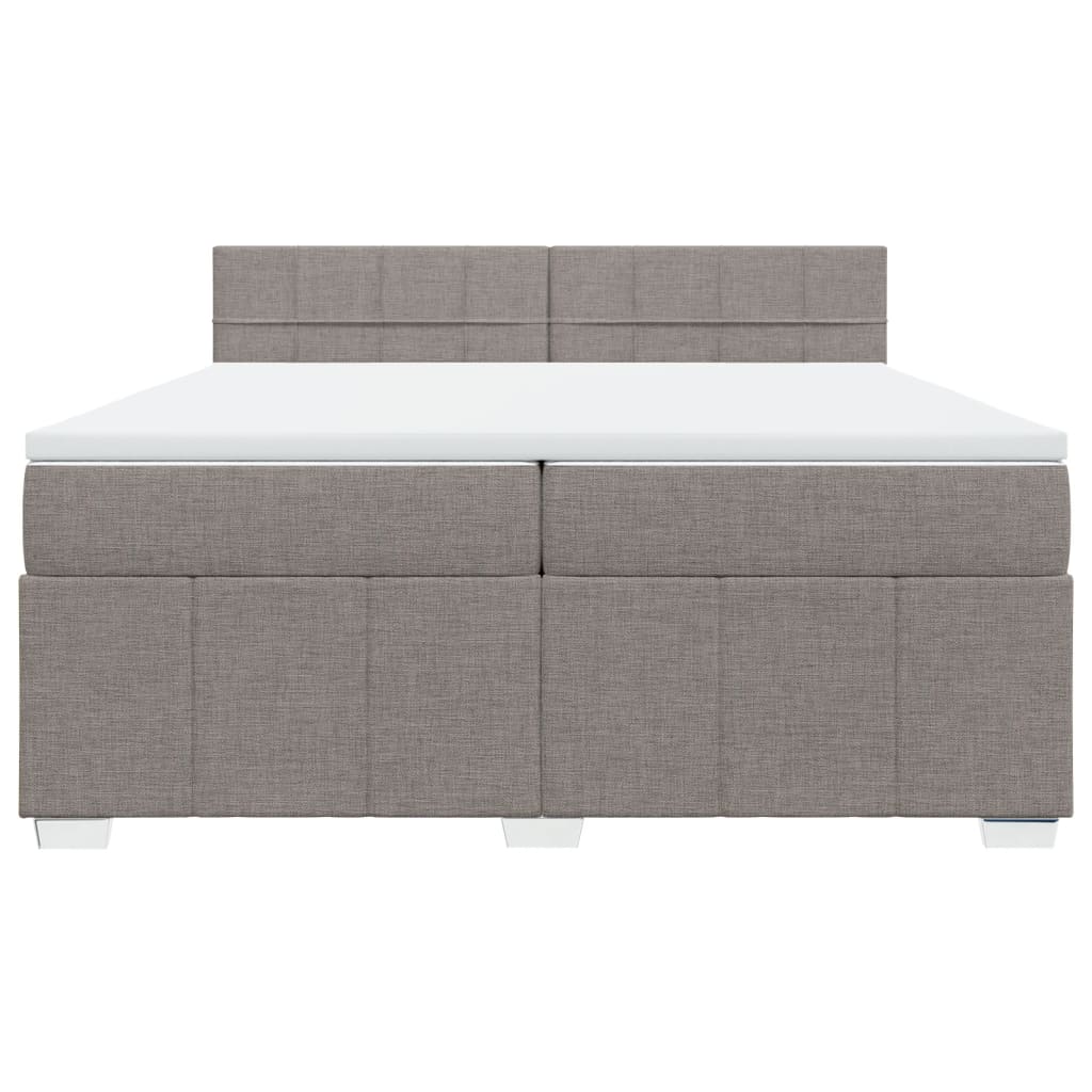 Cama com molas/colchão 200x200 cm tecido castanho-acinzentado