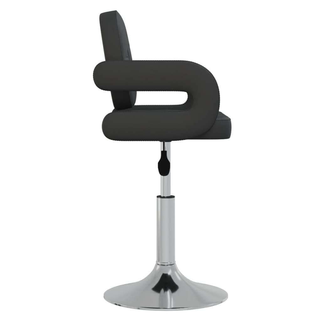 Cadeiras de jantar giratórias 6 pcs couro artificial preto