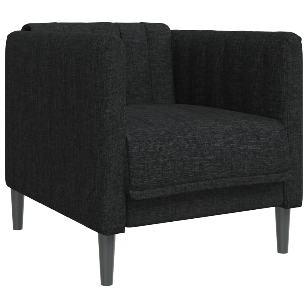 3 Pcs conjunto de sofás tecido preto