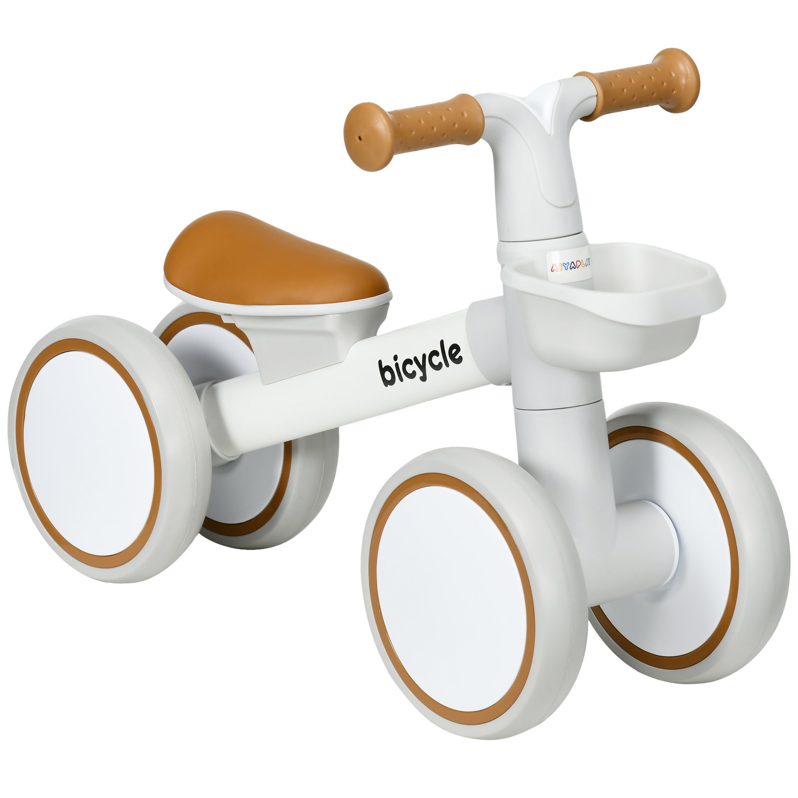 Bicicleta sem pedais para crianças de 12-36 meses bicicleta de equilíbrio com assento ajustável 56x27x39 cm marrom