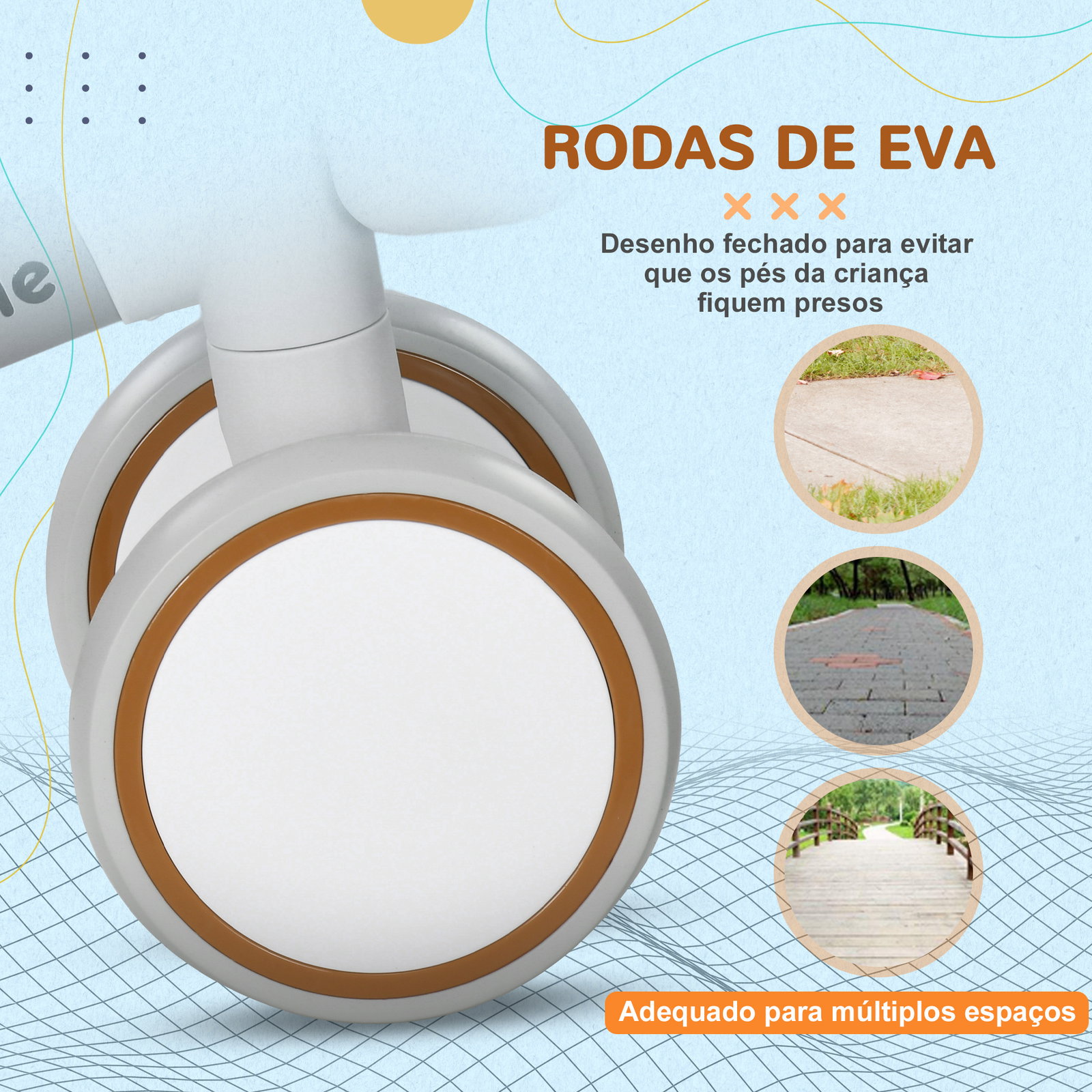 Bicicleta sem pedais para crianças de 12-36 meses bicicleta de equilíbrio com assento ajustável 56x27x39 cm marrom