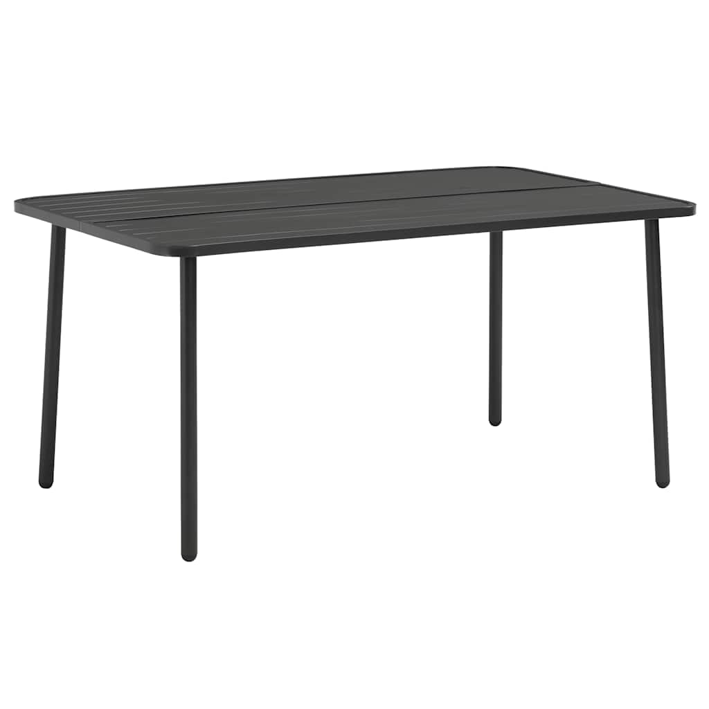 5 Pcs conjunto de jantar jardim aço cinzento escuro