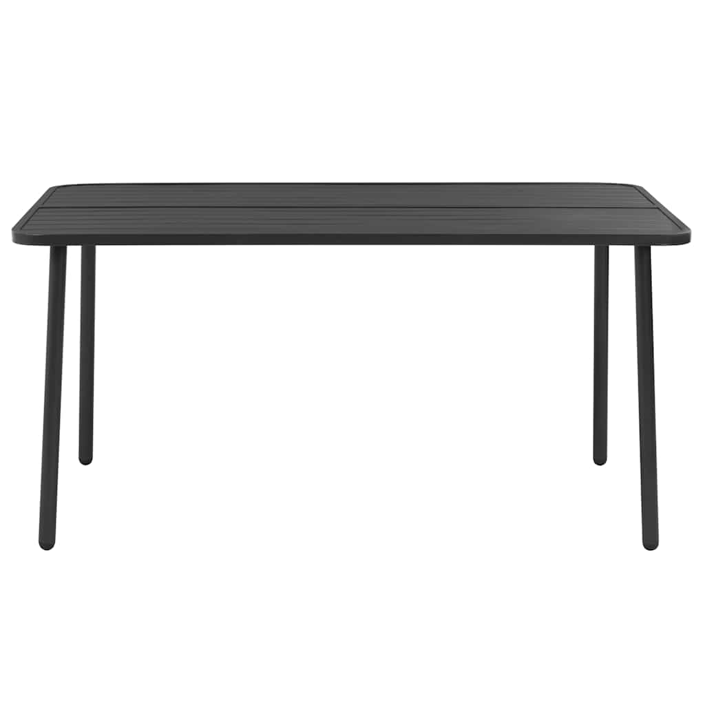 5 Pcs conjunto de jantar jardim aço cinzento escuro