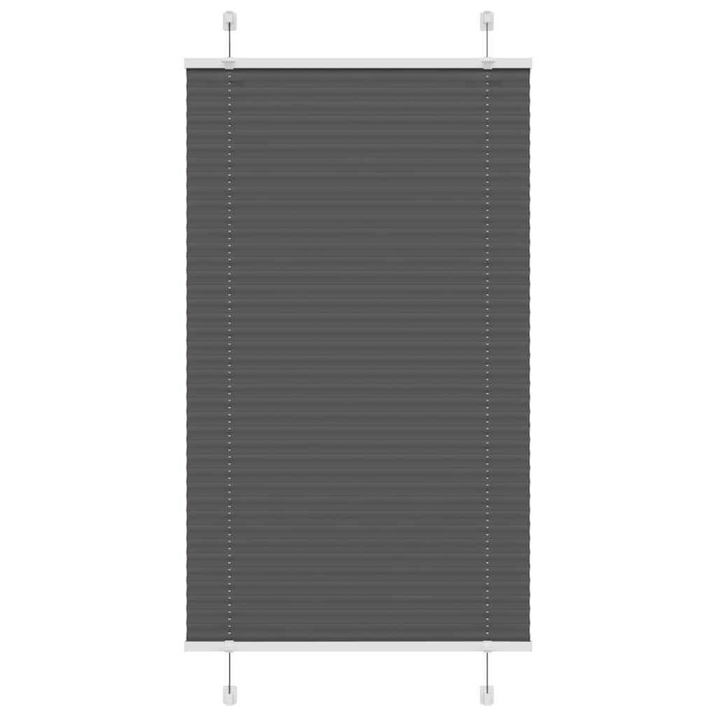 Preto plissada cega 80x150 cm largura tecido 79,4 cm poliéster
