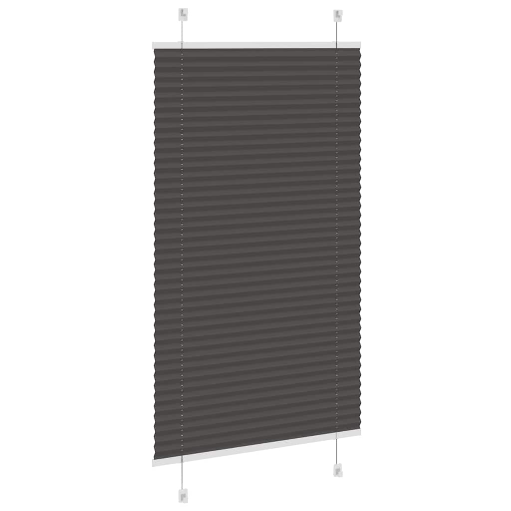 Preto plissada cega 80x150 cm largura tecido 79,4 cm poliéster