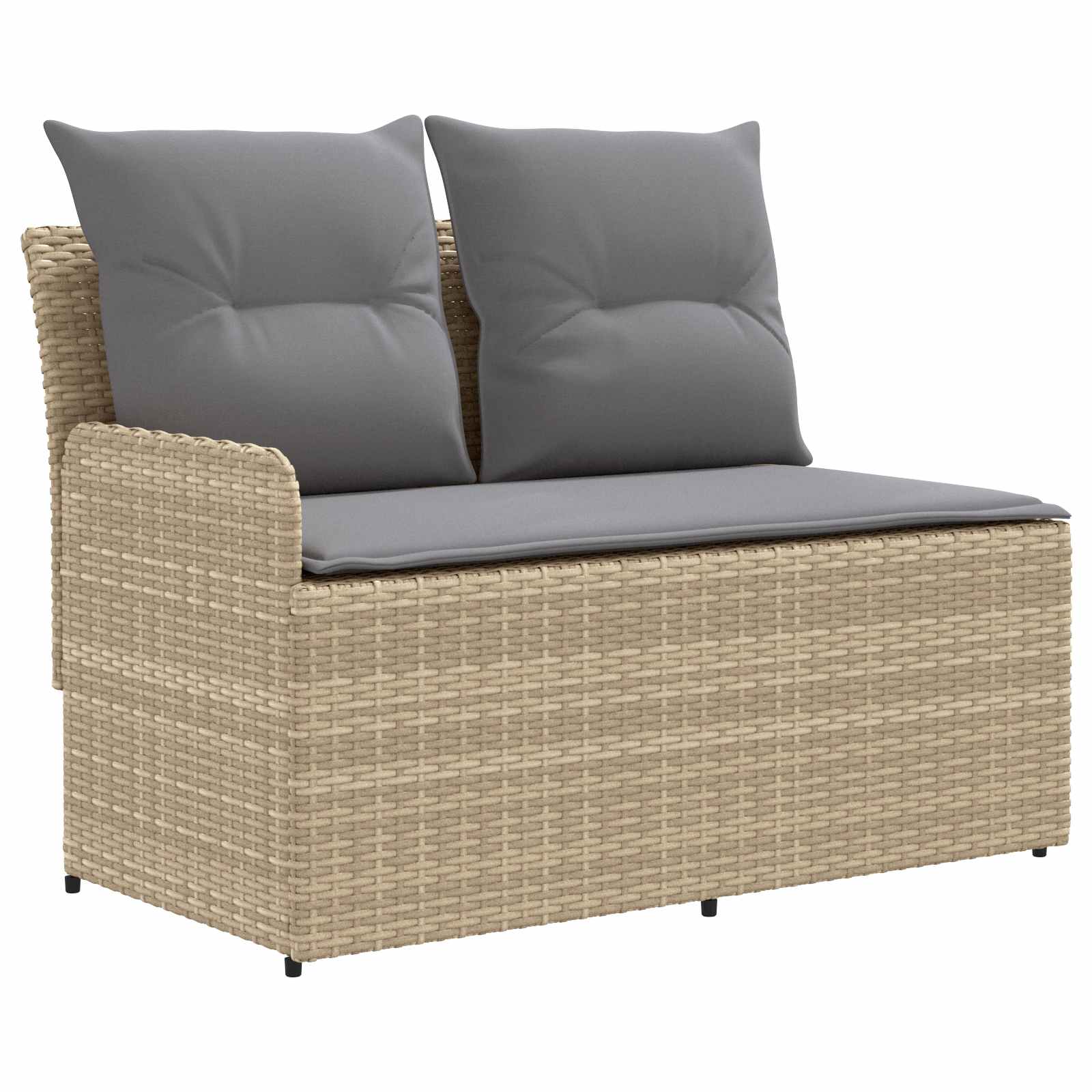 Sofá de jardim com braço e mesa levantável 2 peça rattan de PE
