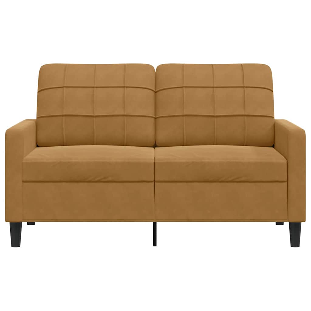 Sofá de 2 lugares veludo 120 cm castanho