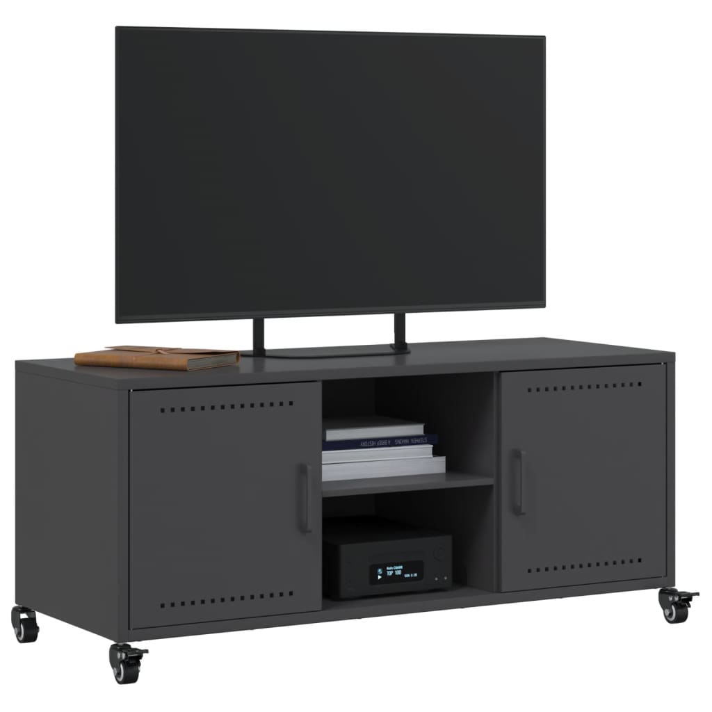 Móvel de TV 100,5x39x43,5 cm aço preto