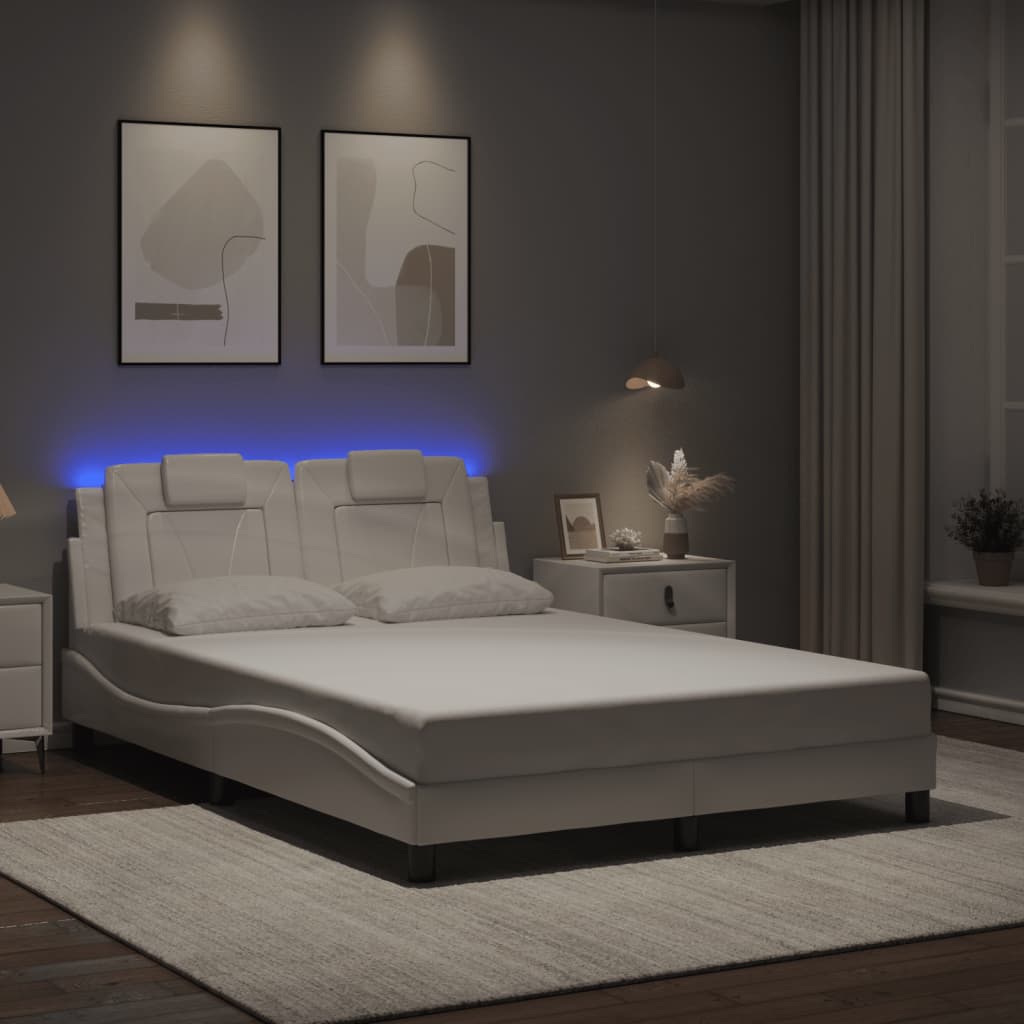 Estrutura de cama viana com LED sem colchão 120x200 cm branco