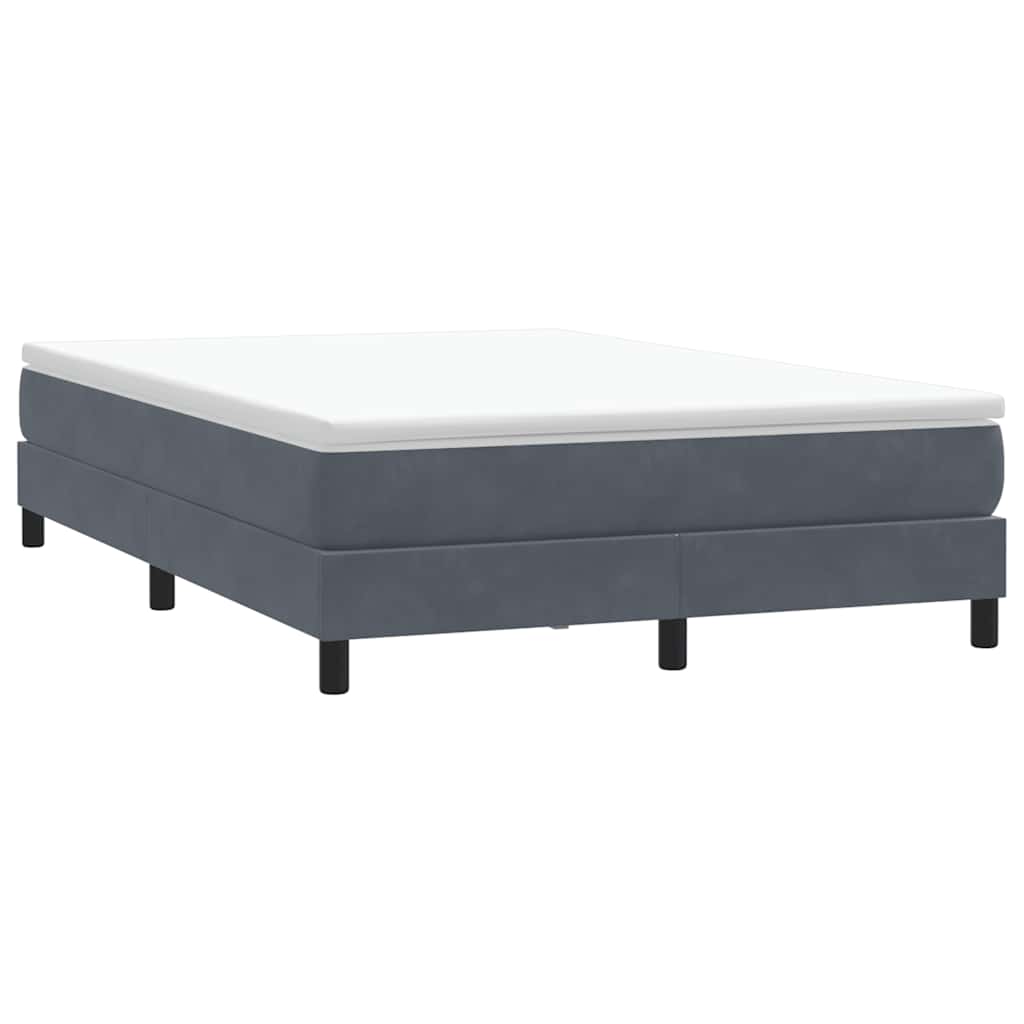 Box cama de molas sem colchão cinzento escuro 160x210 cm veludo