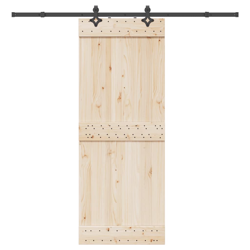 Kit de ferragens para porta deslizante 213,5 cm aço preto
