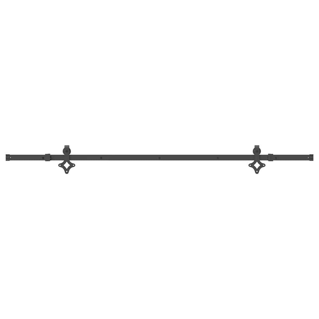 Kit de ferragens para porta deslizante 213,5 cm aço preto