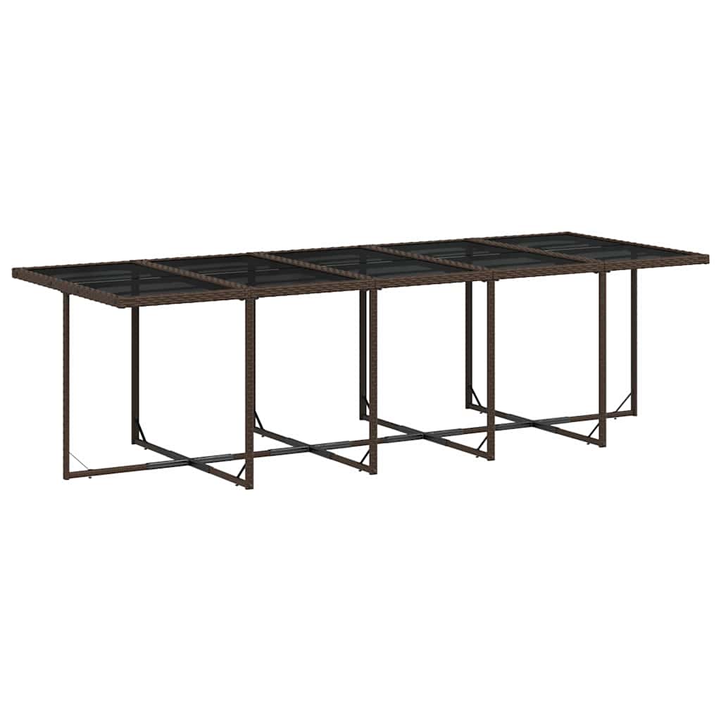 15 Pcs conjunto jantar p/ jardim c/ almofadões vime PE castanho