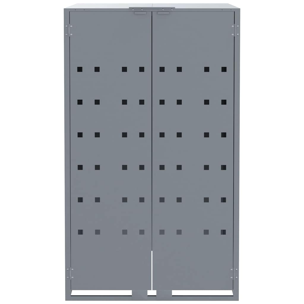 Abrigo para caixote do lixo 69x79x117 cm aço cinzento