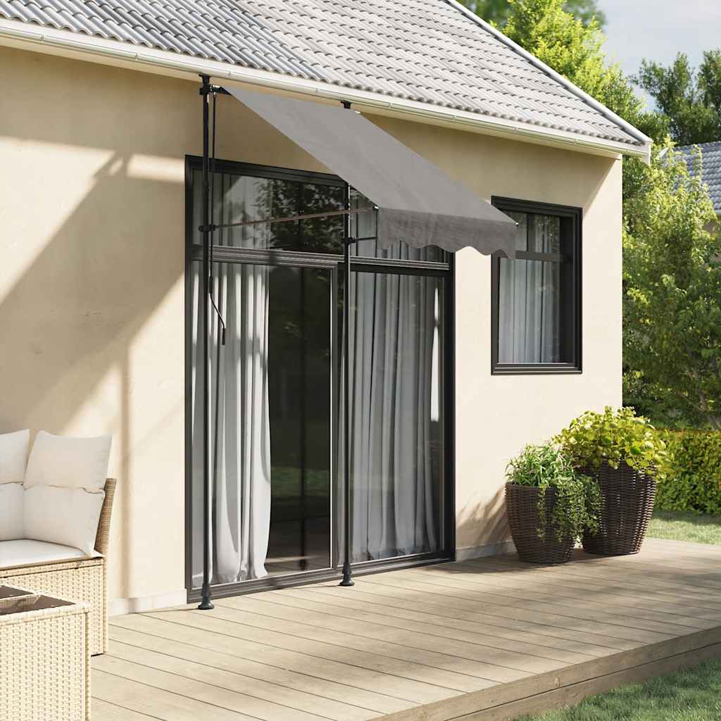 Toldo retrátil 100x150 cm tecido e aço antracite