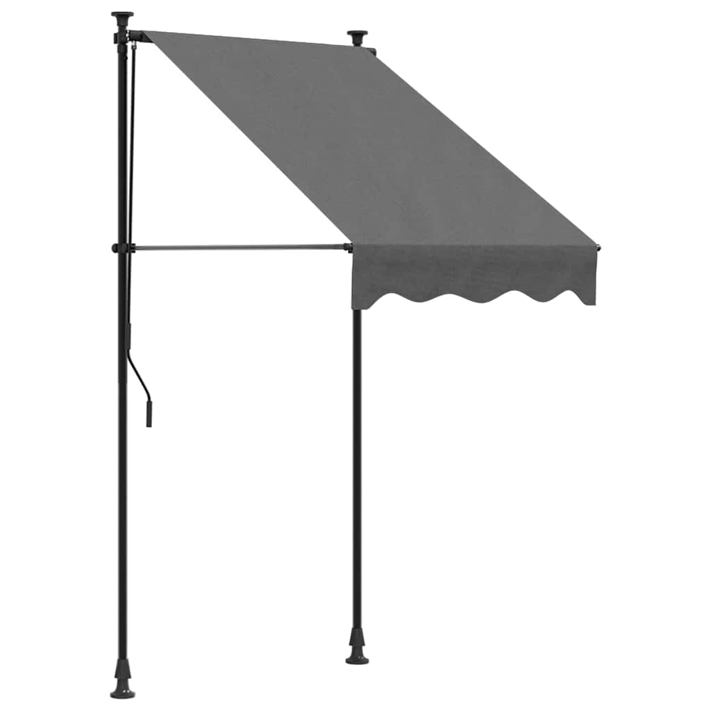 Toldo retrátil 100x150 cm tecido e aço antracite
