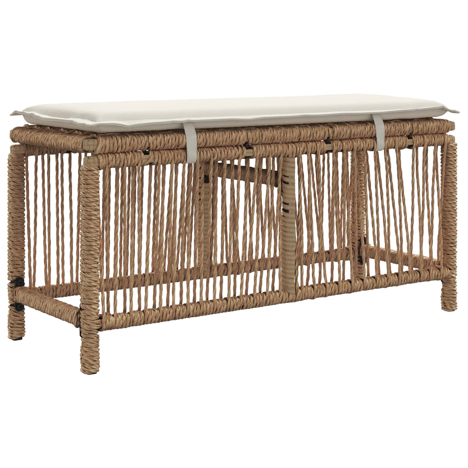 Conjunto de jantar para jardim 3 unid. bege e creme vime PE