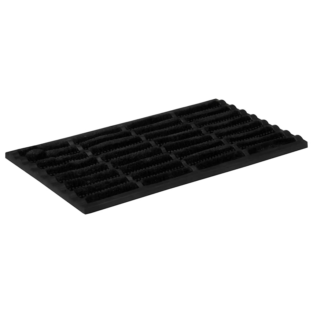 Tapete de porta retangular 45x75 cm borracha e fibra de coco