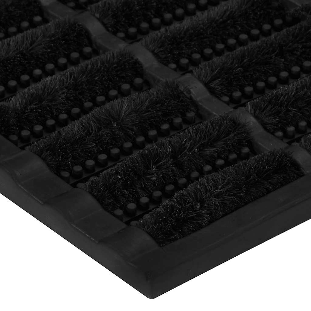 Tapete de porta retangular 45x75 cm borracha e fibra de coco