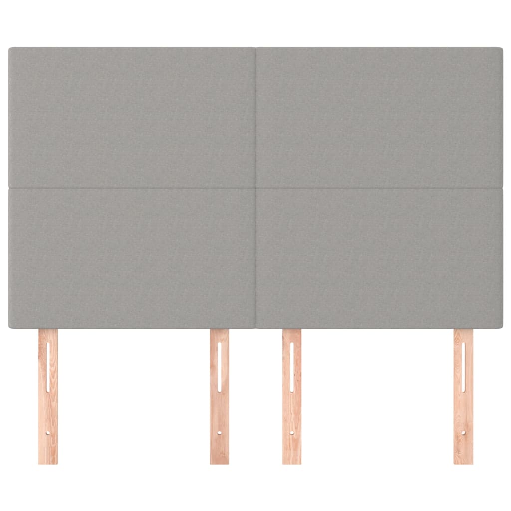 Cabeceira cinza claro 144x5x118/128 cm tecido