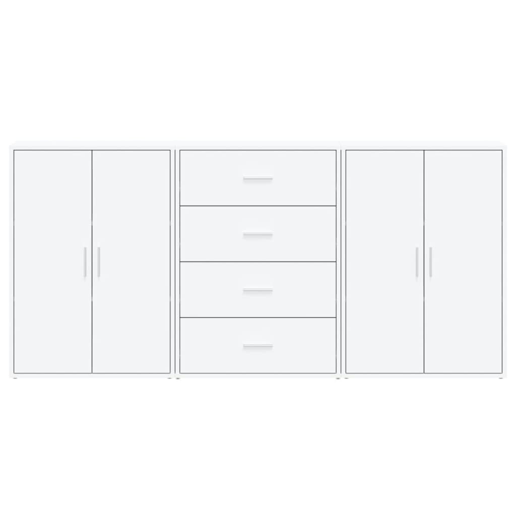 Aparadores 3 pcs 60x31x84 cm derivados de madeira branco