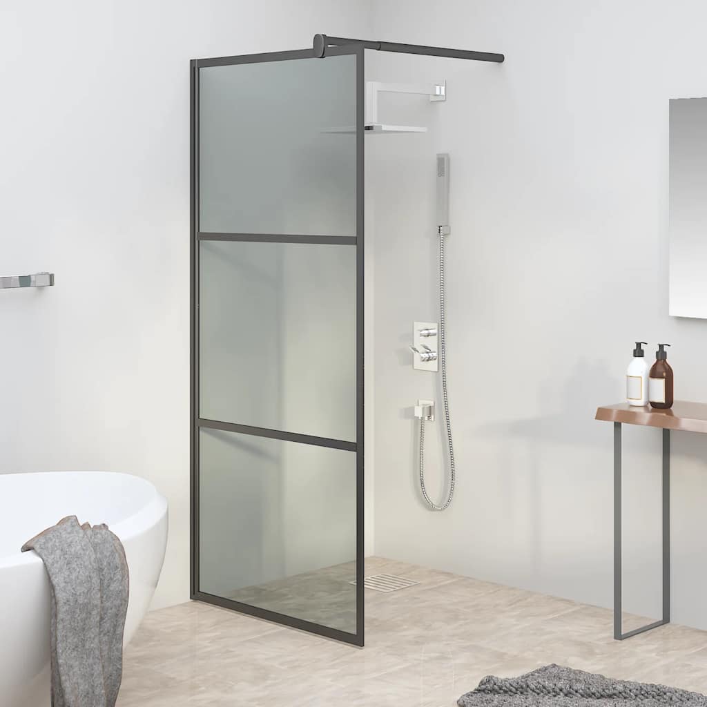 Divisória de chuveiro preto 90x195 cm vidro esg escuro