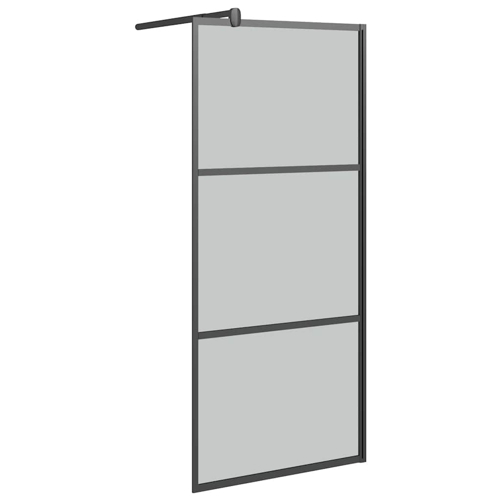 Divisória de chuveiro preto 90x195 cm vidro esg escuro