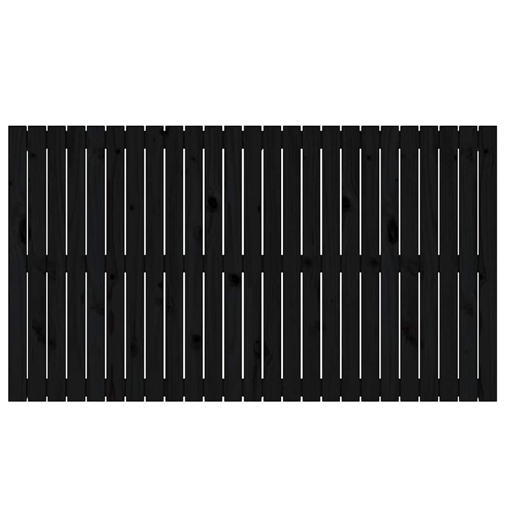 Cabeceira de parede 159,5x3x90 cm madeira de pinho maciça preto