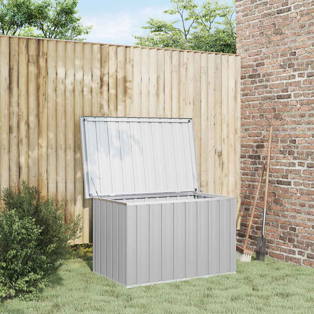 Caixa de arrumação para jardim 109x67x65 cm cinzento