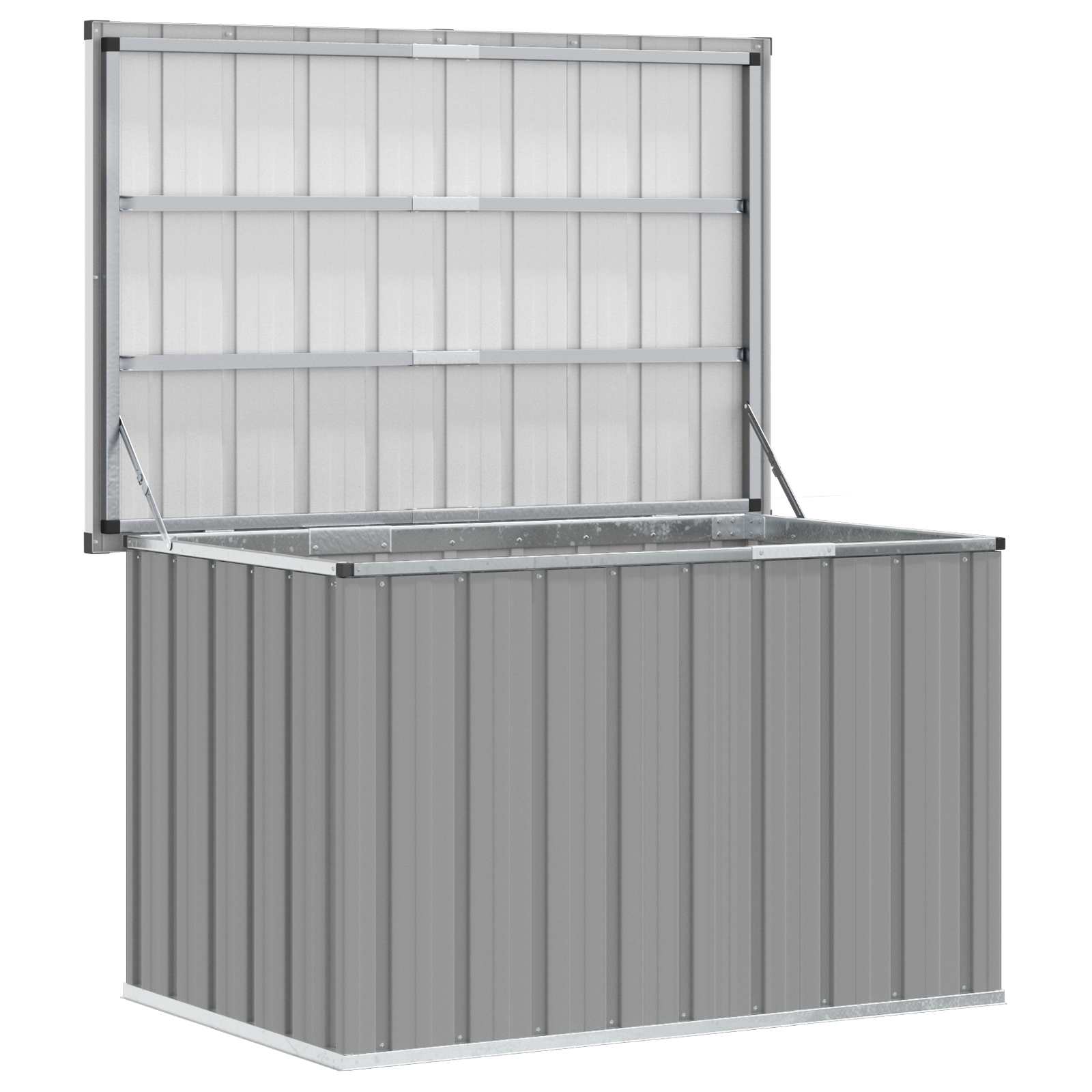 Caixa de arrumação para jardim 109x67x65 cm cinzento