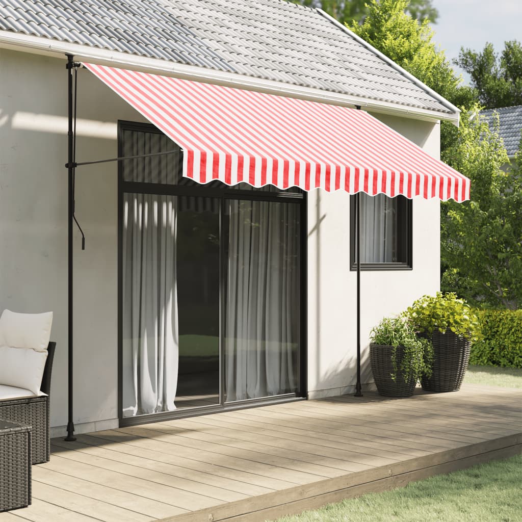 Tecido de substituição para sanefa de toldo 300 cm riscas vermelho/branco