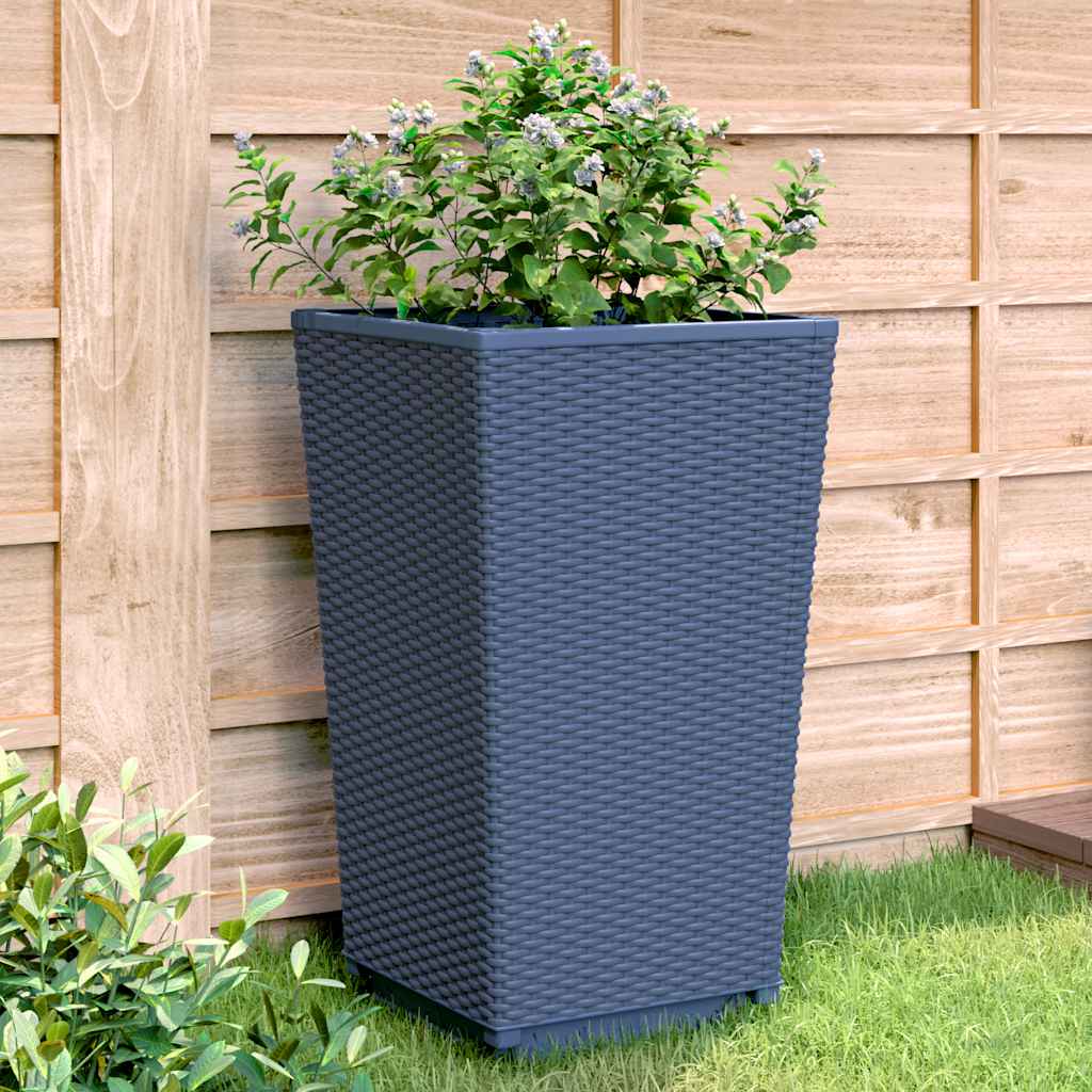 Vasos/floreiras 2 pcs 32,5x32,5x57 cm PP cinzento azul