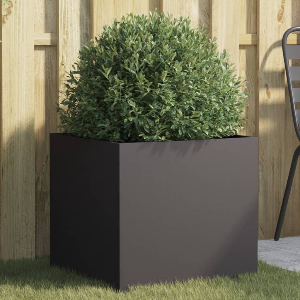 Vaso/floreira 49x47x46 cm aço preto