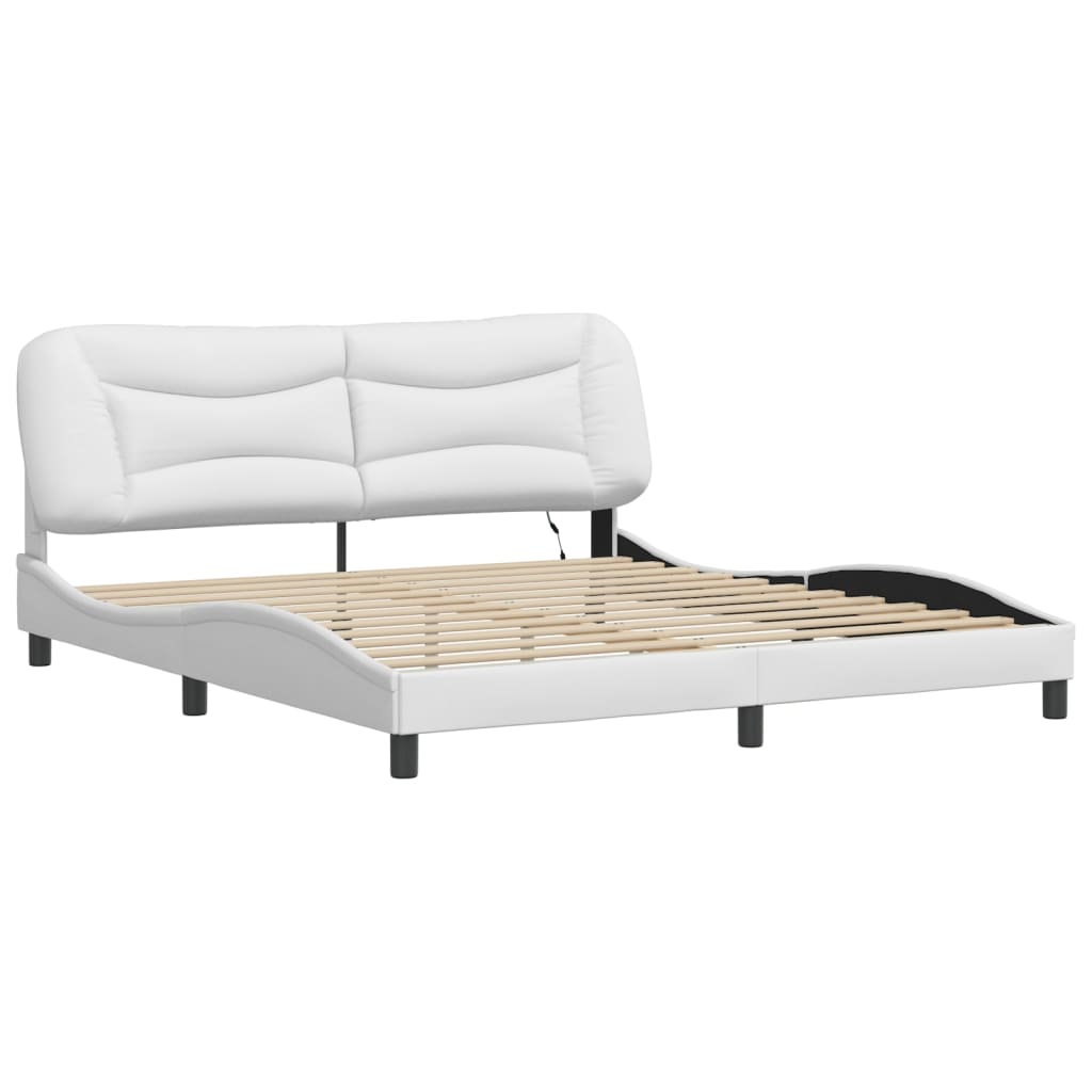 Estrutura de cama com LED sem colchão hvar 180x200 cm branco