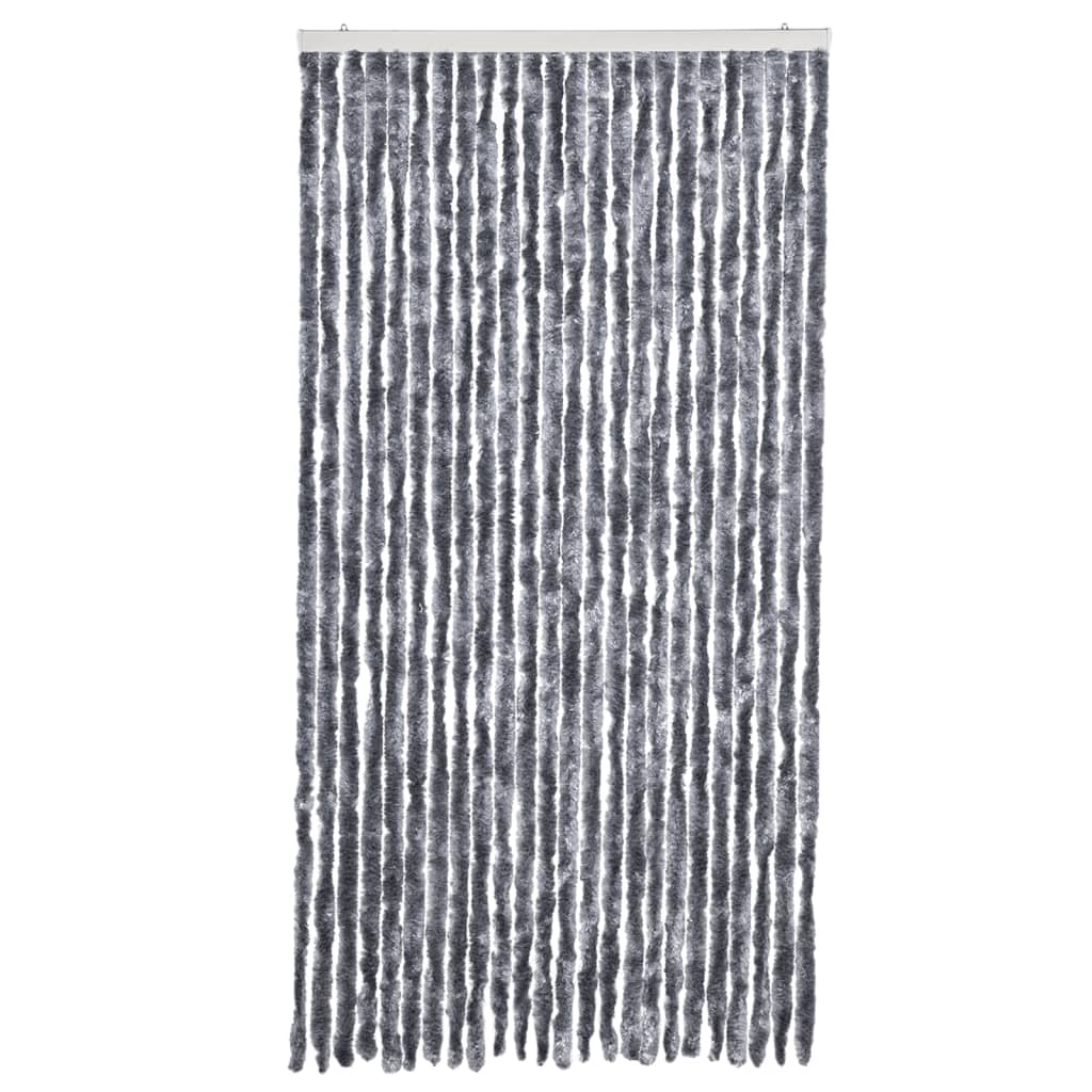 Cortina anti-insetos 100x230 cm chenille prateado