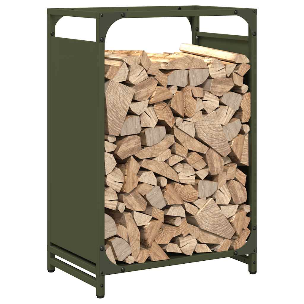 Suporte para lenha aço laminado a frio verde azeitona
