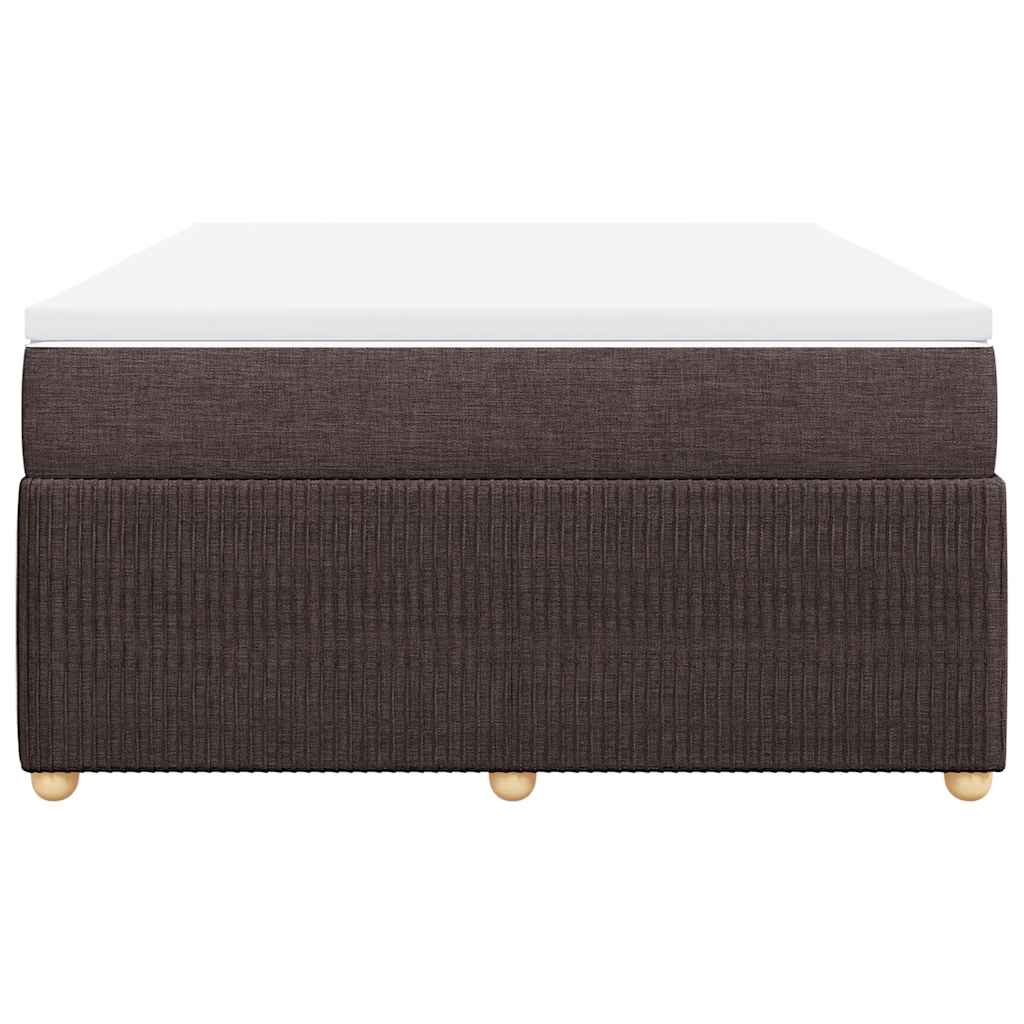 Cama com molas/colchão 140x190 cm tecido castanho-escuro
